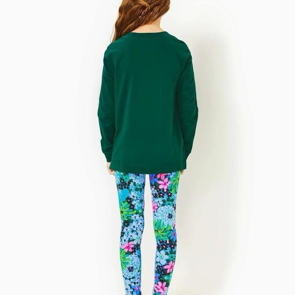 Lilly Pulitzer Girls Mini Beach Comber Crewneck Sweatshirt Evergreen 12-14 y - Picture 2 of 7